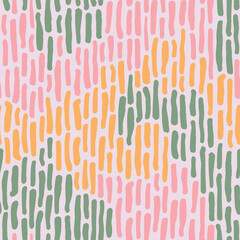 Hand drawn strokes seamless repeat pattern. Vertical, vector stripes aop, all over print.