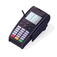Vector illustration of credit card reader on white