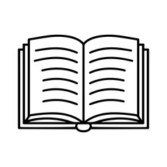 Book icon. Black linear book icon isolated on a white background. Education concept.