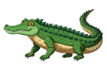 realistic crocodile illustration vector with white background