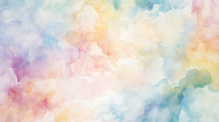Multicolored watercolor background with vibrant cloud-like shapes blending