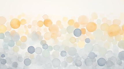 Watercolor background with abstract pastel bubbles in a light airy design