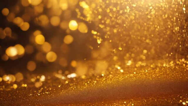 Close-Up of Gold Glitter Background