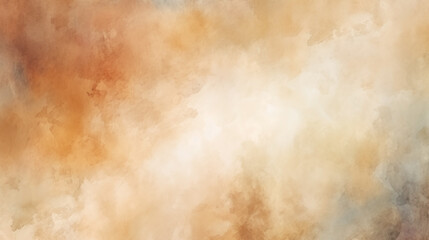 Fototapeta na wymiar Ethereal watercolor background with soft amber clouds in motion