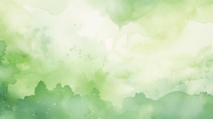 Spring freshness captured in watercolor background with soft green hues
