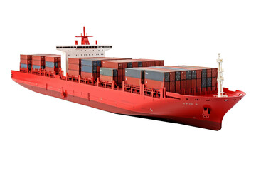 Container cargo ship isolated on transparent background, HD transparent background PNG Stock Photographic Image
