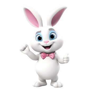 Whimsical, comical rabbit brings laughter, antics showcased against clean, amusing, HD transparent background PNG Stock Photographic Image