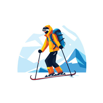 winter sports related icon image flat vector illust