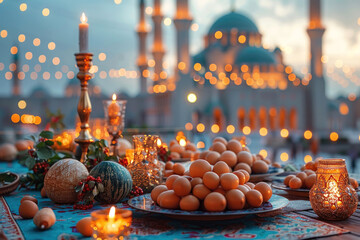 Food for celebrating the end of Ramadan and the holiday of breaking the fast in Islam and Iftar.