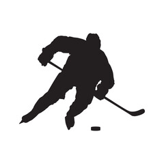 Fototapeta premium Hockey player silhouette, vector illustration.