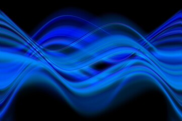 Blue wave design on black background