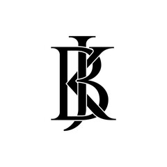 bjk initial letter monogram logo design
