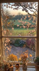 A view from the window on the blossom garden. Me core aesthetic.