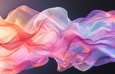 flowing ribbons in a gentle dance, using soft, harmonious colors against a minimalist background, to convey movement and tranquility - obrazy, fototapety, plakaty