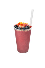 milkshake smoothie with fruits and berries, cut out