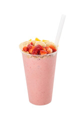 milkshake smoothie with fruits and berries, cut out