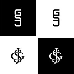 gsj lettering initial monogram logo design set
