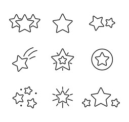Star set icons. Shining star. Vector illustration.