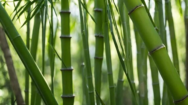 close up of bamboo forest in the morning