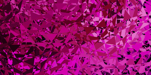 Fototapeta na wymiar Dark pink vector background with triangles.