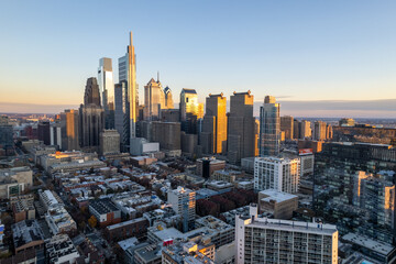 Philadelphia Center City Skyline at Sunset