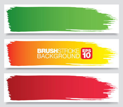 set of color vector brushstroke backgrounds, vector illustration