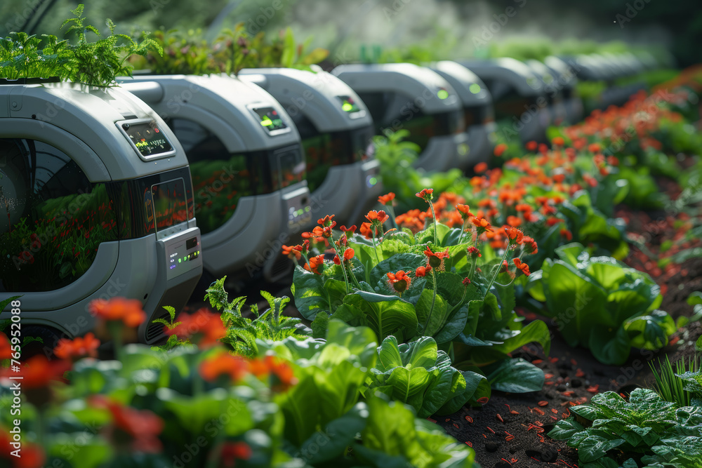 Poster an innovative smart farming system using sensors and automation for optimal crop management. concept