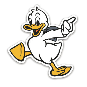 Cute Cartoon Duck Sticker, Generative AI