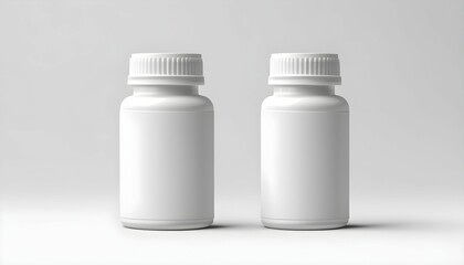 mockup of White pill bottle isolated on white background created with generative ai