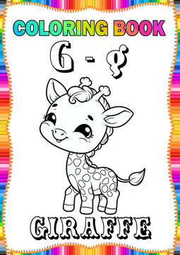 Giraffe coloring pages for kids and adults