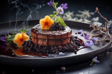Beautiful close-up of colorful food plating to highlight its aesthetic and vibrant colors