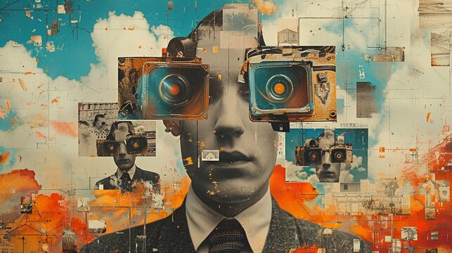 Through the lens of Dadaism, humans dissolve into a chaotic collage of incongruous elements, cinematic