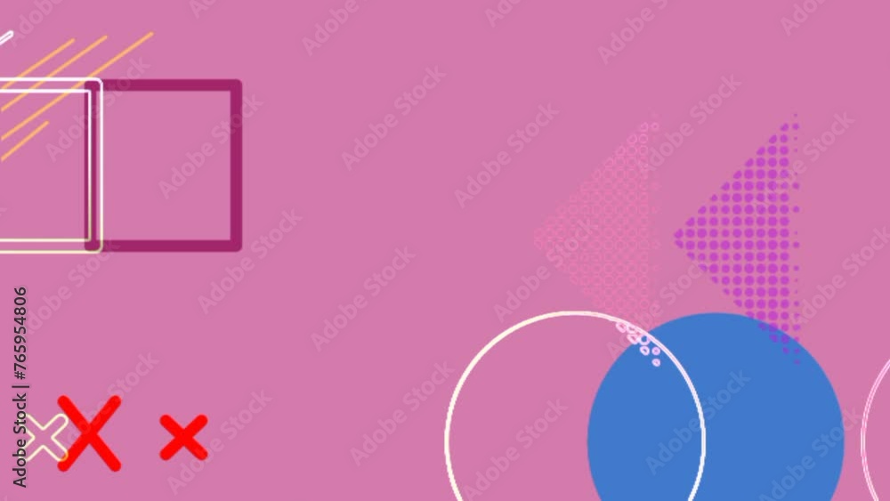 Poster animated geometric shapes loop animation. modern background, seamless motion design, screensaver, ba