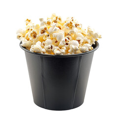A bucket of popcorn isolated on white or transparent background