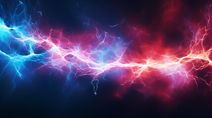 Abstract futuristic background with electric neon waves, electric light effect