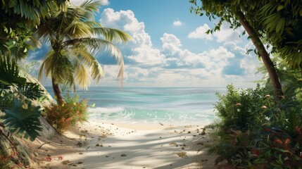 Naklejka premium tranquil beach setting