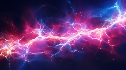 Abstract futuristic background with electric neon waves, electric light effect