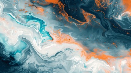 Close up of a fluid azure marble pattern, resembling a geological phenomenon