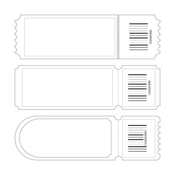 Blank Template Tiket isolated on white background