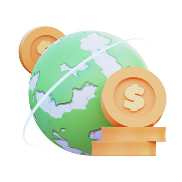 World Finance Accounting  3D Illustration Image