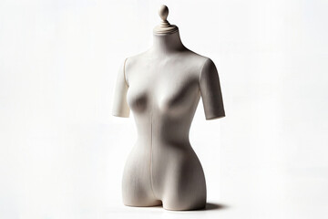 Mannequin Dummy on White Background: Fashion Display and Retail Presentation