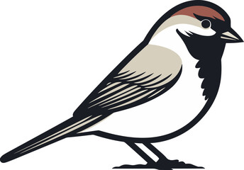 Tranquil Sparrow Vector Illustration