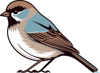 Cheerful Sparrow Vector Illustration