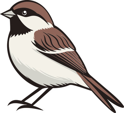Dreamy Sparrow Vector Painting