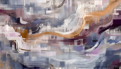 A Fluid Abstract Wave Background Captivating Blend of Color and Form: Blues Pinks Gold White Purple...