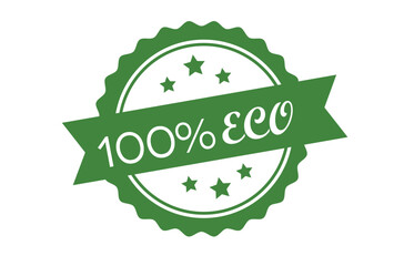 100 % eco green logo stamp vector design