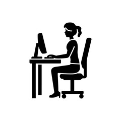 Sitting at a Desk Icon