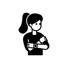 Woman with Smartwatch Icon