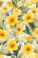 Gelbe Blüten - Aquarell