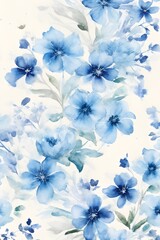 Aquarell - Blaue Blüten